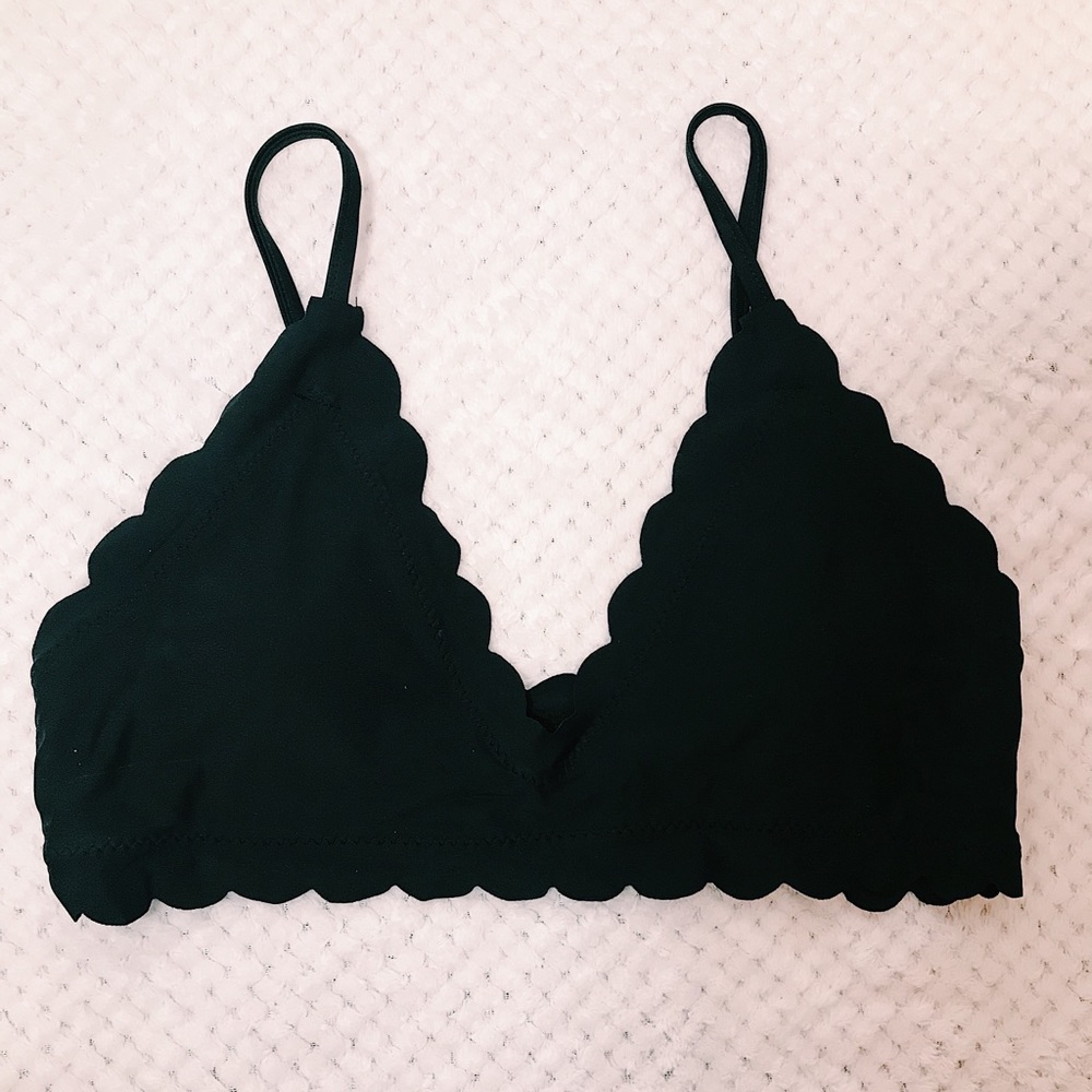 BLACK SCALLOPED BIKINI SET